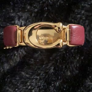 COACH MONOGRAM LEATHER BRACELET
